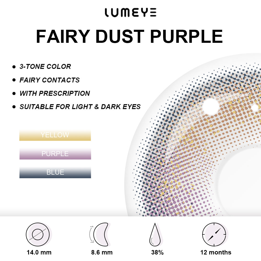 Best COLORED CONTACTS - LUMEYE Fairy Dust Purple Colored Contact Lenses - LUMEYE