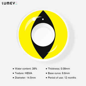 Best COLORED CONTACTS - LUMEYE Cat Eye Yellow Colored Contact Lenses - LUMEYE