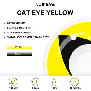 Best COLORED CONTACTS - LUMEYE Cat Eye Yellow Colored Contact Lenses - LUMEYE