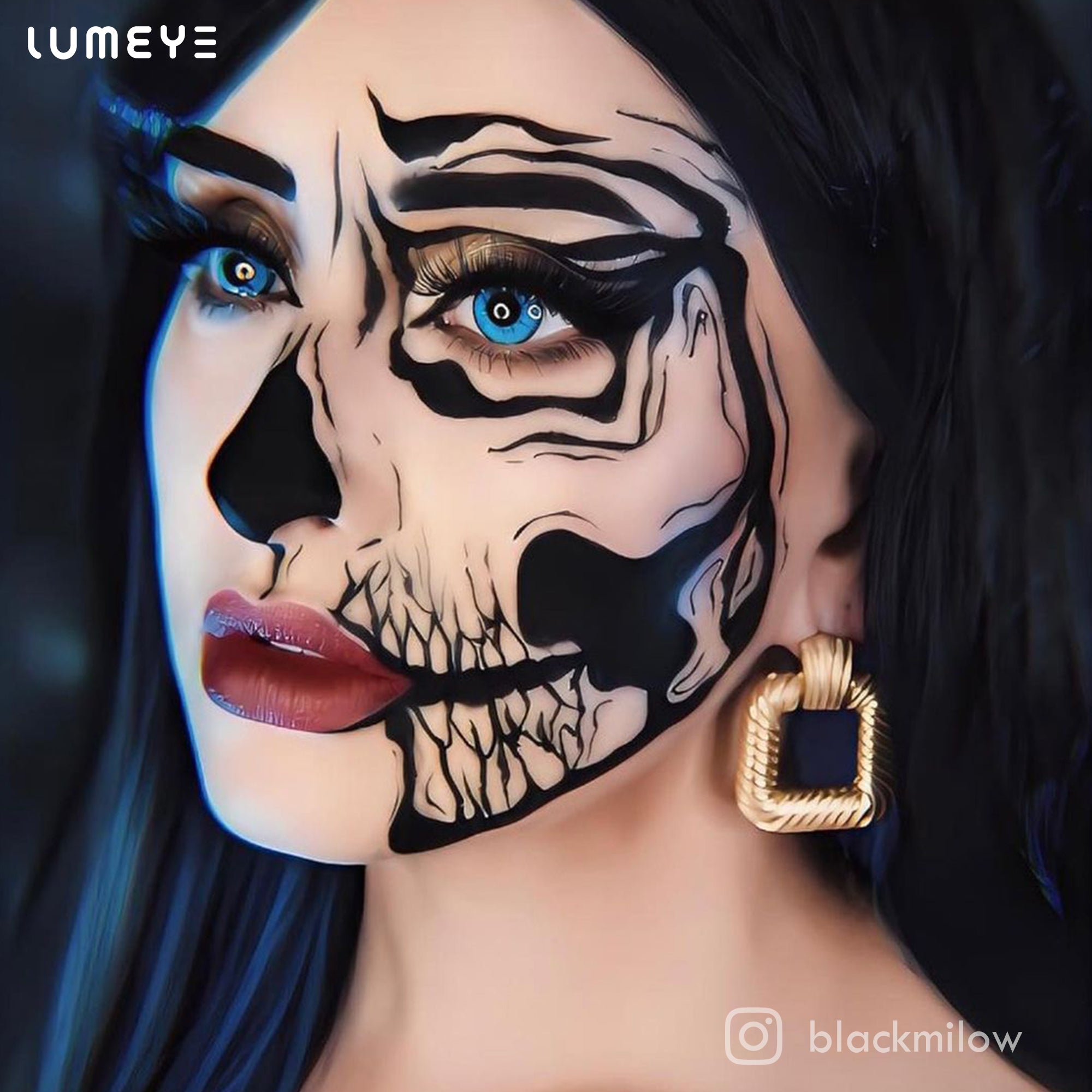 Best COLORED CONTACTS - LUMEYE Demon Blue Colored Contact Lenses - LUMEYE