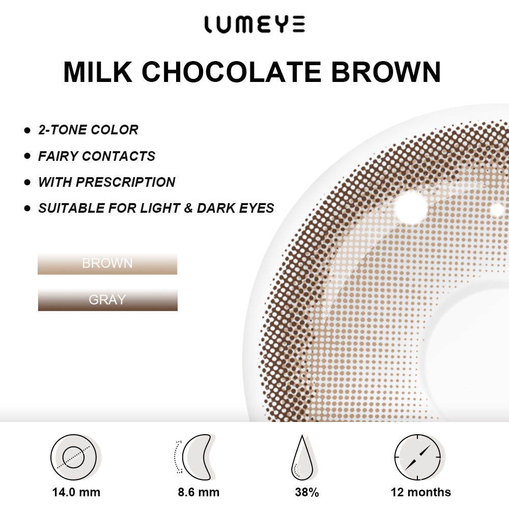Best COLORED CONTACTS - LUMEYE Milk Chocolate Brown Colored Contact Lenses - LUMEYE