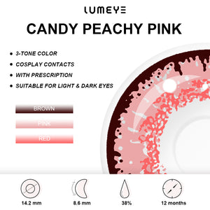 Best COLORED CONTACTS - LUMEYE Candy Peachy Pink Colored Contact Lenses - LUMEYE