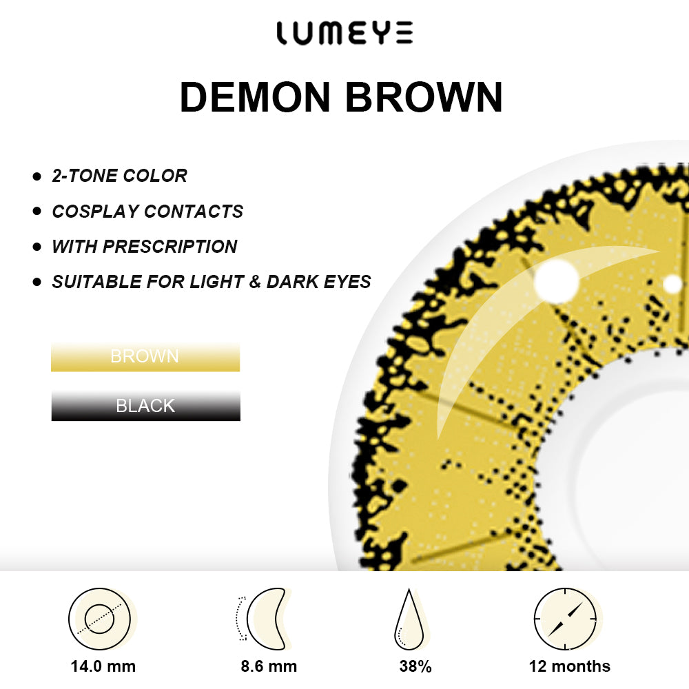 Best COLORED CONTACTS - LUMEYE Demon Brown Colored Contact Lenses - LUMEYE