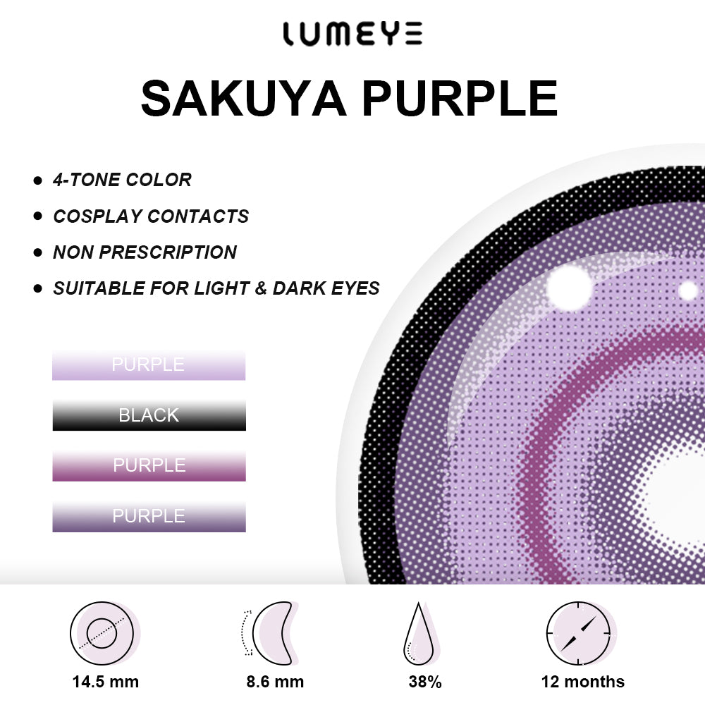 Best COLORED CONTACTS - Eureka Seven - LUMEYE Sakuya Purple Colored Contact Lenses - LUMEYE