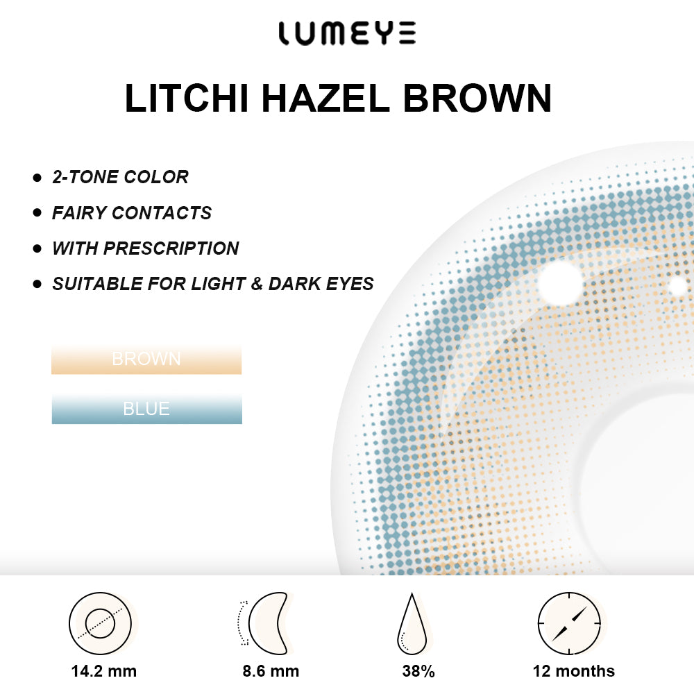 Best COLORED CONTACTS - LUMEYE Litchi Hazel Brown Colored Contact Lenses - LUMEYE