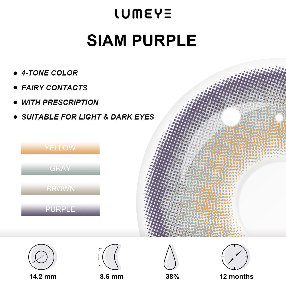 Best COLORED CONTACTS - LUMEYE Siam Purple Colored Contact Lenses - LUMEYE