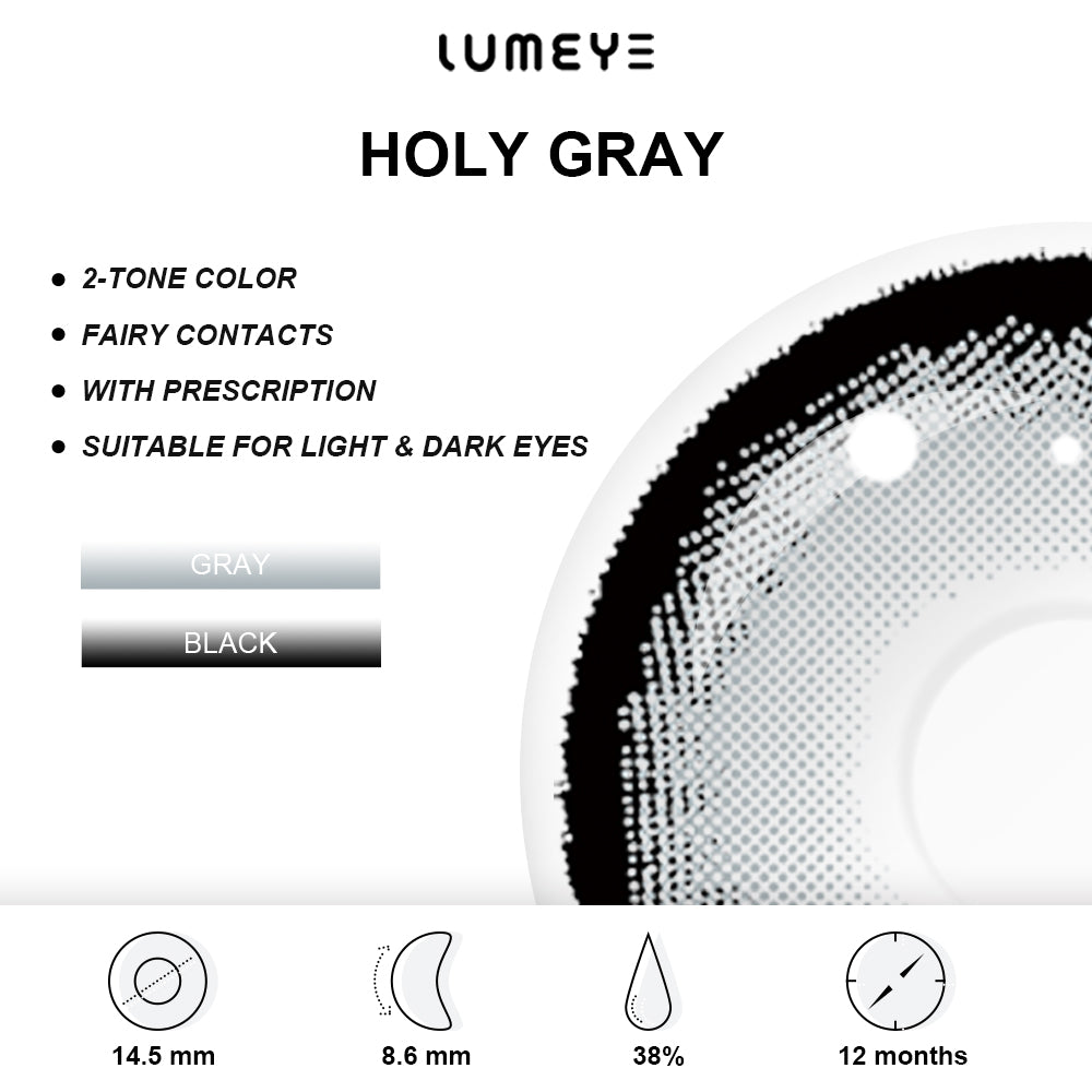 Best COLORED CONTACTS - LUMEYE Holy Gray Colored Contact Lenses - LUMEYE