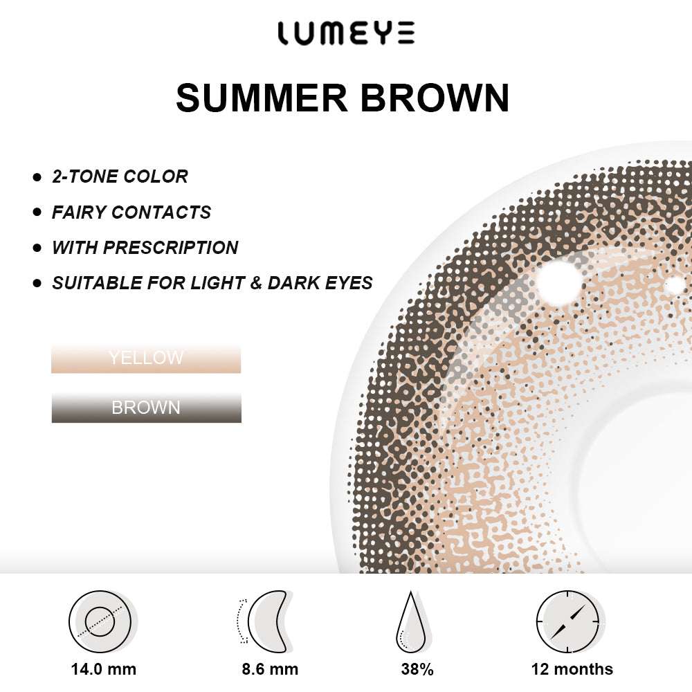 Best COLORED CONTACTS - LUMEYE Summer Brown Colored Contact Lenses - LUMEYE