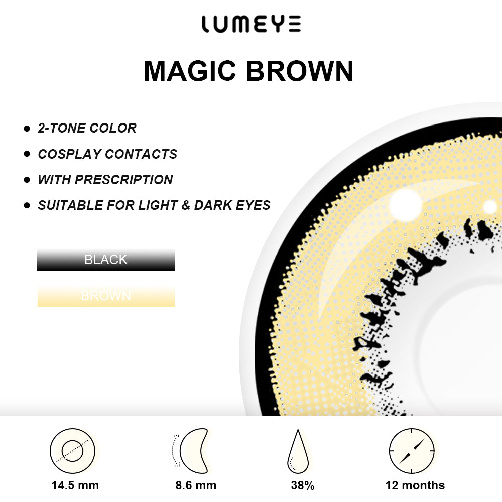 Best COLORED CONTACTS - LUMEYE Magic Brown Colored Contact Lenses - LUMEYE