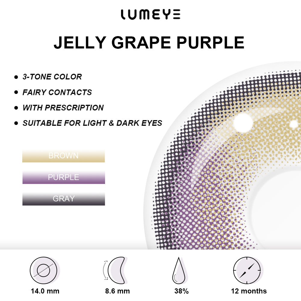 Best COLORED CONTACTS - LUMEYE Jelly Grape Purple Colored Contact Lenses - LUMEYE