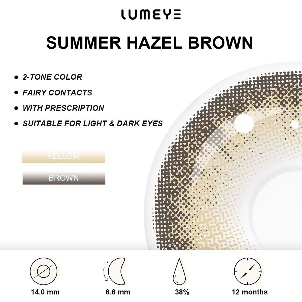 Best COLORED CONTACTS - LUMEYE Summer Hazel Brown Colored Contact Lenses - LUMEYE