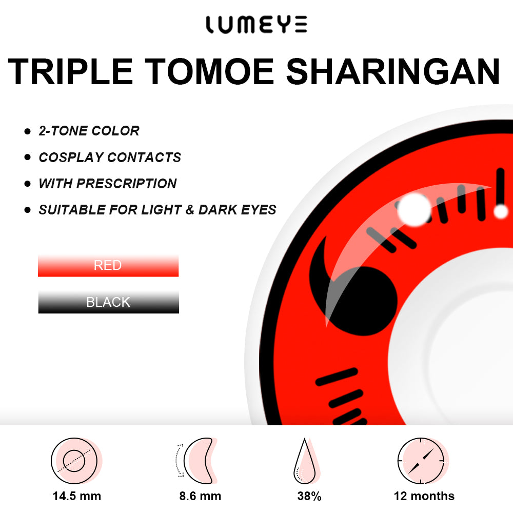 Best COLORED CONTACTS - Naruto - LUMEYE Triple Tomoe Sharingan Colored Contact Lenses - LUMEYE