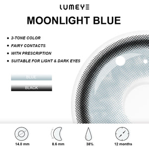 Best COLORED CONTACTS - LUMEYE Moonlight Blue Colored Contact Lenses - LUMEYE