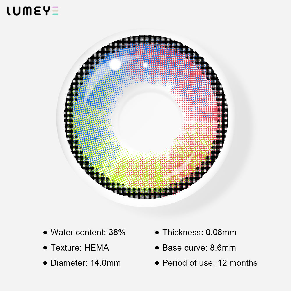 Best COLORED CONTACTS - LUMEYE Colorful Rainbow Colored Contact Lenses - LUMEYE