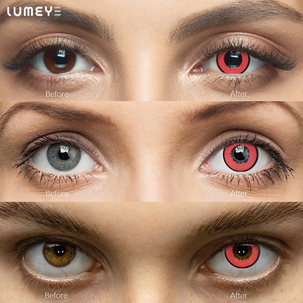 Best COLORED CONTACTS - LUMEYE Magic Red Colored Contact Lenses - LUMEYE