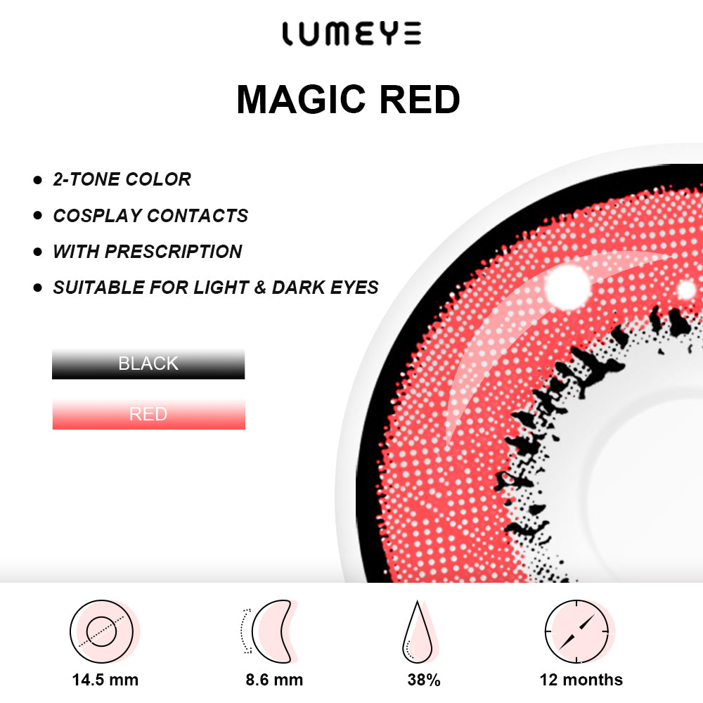 Best COLORED CONTACTS - LUMEYE Magic Red Colored Contact Lenses - LUMEYE