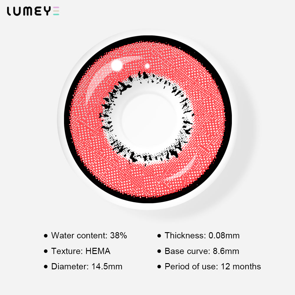 Best COLORED CONTACTS - LUMEYE Magic Red Colored Contact Lenses - LUMEYE
