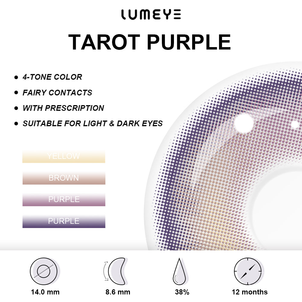Best COLORED CONTACTS - LUMEYE Tarot Purple Colored Contact Lenses - LUMEYE