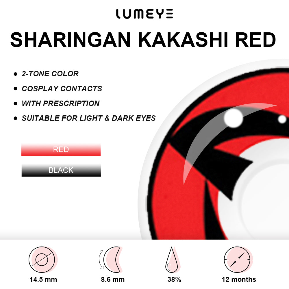 Best COLORED CONTACTS - LUMEYE Sharingan Kakashi Red Colored Contact Lenses - LUMEYE