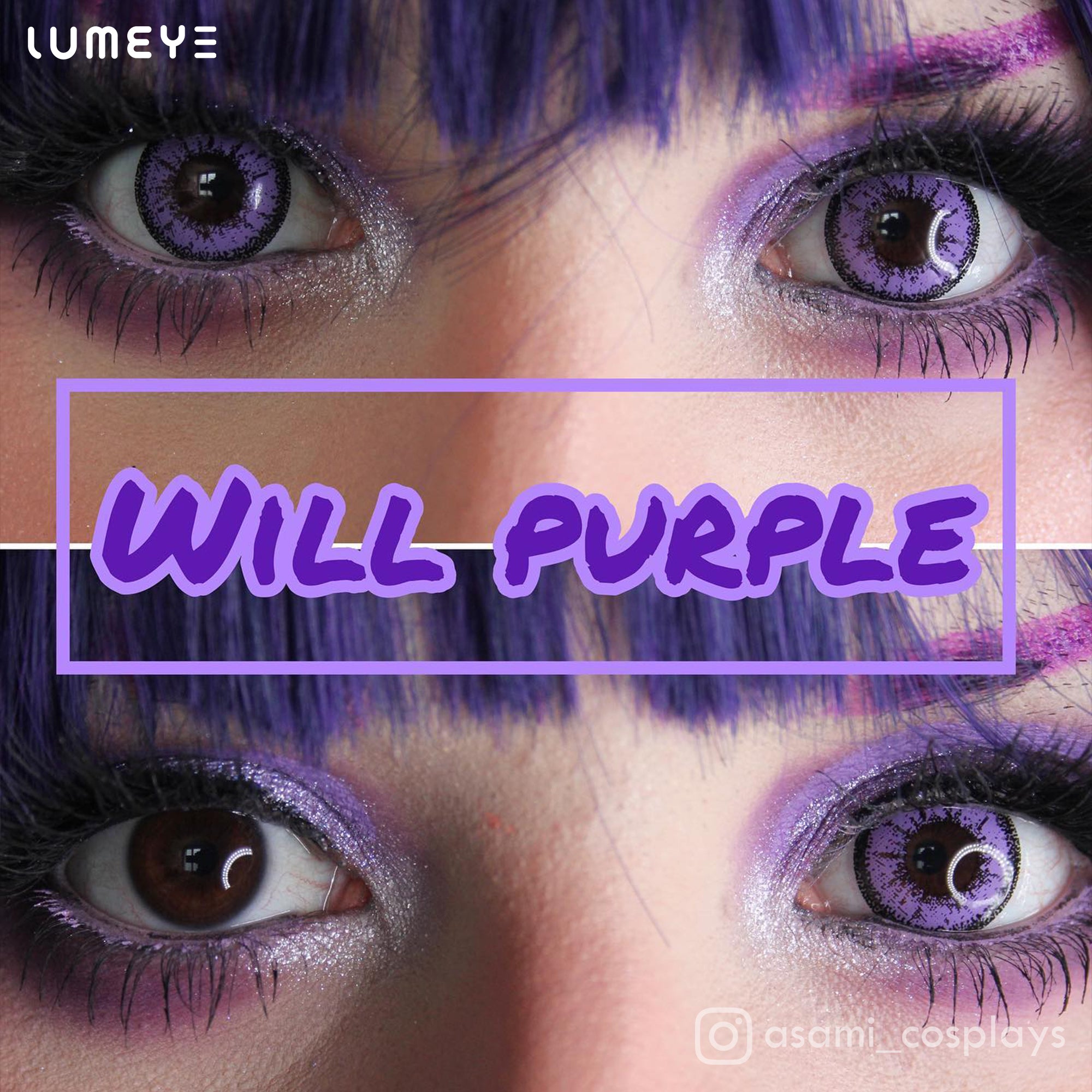 Best COLORED CONTACTS - LUMEYE Will Purple Colored Contact Lenses - LUMEYE