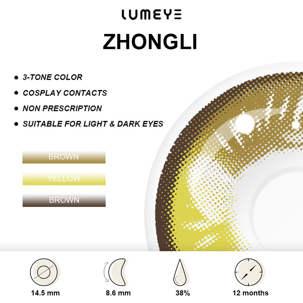 Best COLORED CONTACTS - Genshin Impact - LUMEYE Zhongli Colored Contact Lenses - LUMEYE